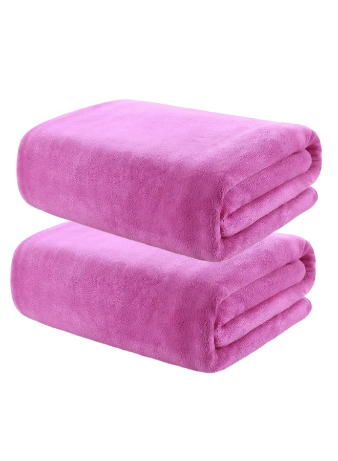 Fabienne 2-Pc Over-Sized Pool Towel 100x200cm Microfiber Extra Large Bath Sheet Beach Towel Yoga Towel Spa Towel Soft, High Absorption and Quick-Drying Towel Pink - Image 1